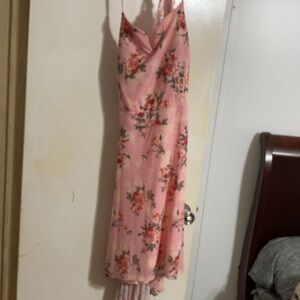 No Boundaries Pink Floral High Low Dress